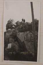 Vintage 1900s Gettysburgh Devils Den Photograph Rock Formation People  Mountain  picture