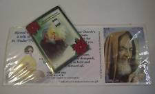 Patron Adolescents St Saint Padre Pio pocket relic prayer card lot hardened oil picture
