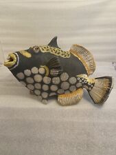 Signed Alan & Rosemary Bennett Ceramic Art Fish Pottery - Trigger - Clown Fish picture