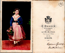 Italy, Italia, Genoa, Woman in Genoa costume, circa 1870, watercolor picture