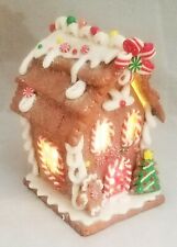 Gingerbread Man House Brown White Candy LED Light Up Clay-dough 5.5