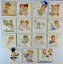 *B* Vintage 1940’s Lot 15 The Hot’N’Tots Cards Unused Birthday Get Well Babies picture