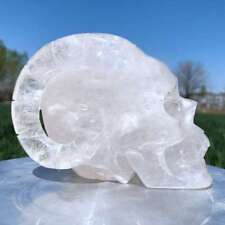 2.92LB Natural clear quartz skull Hand Carved Crystal Healing XK3357 picture