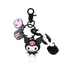 Cute Kuromi Kawaii 3D Cartoon Keychain with Black Jingle Bell Bag Charm picture