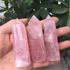 1Pc 60-70mm Natural Pink Rose Quartz Crystal Point Energy Reiki Obelisk Gemstone picture
