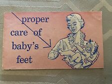 1955 VINTAGE PROPER CARE OF BABY'S FEET 15 Pg. Paper book picture