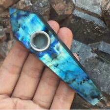 1pc Natural labradorite smoking pipe quartz crystals Point obelisk wand Healing picture