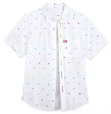 Disney Marvel Pride Adult XX-Large Woven Camp Button Down Shirt Rainbow 2XL  picture