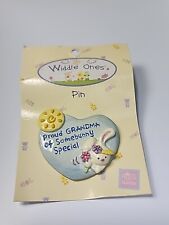 Proud Grandma of Somebunny Special Pin Widdle Ones Russ Berrie Blue Heart picture