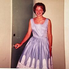 P7 Photograph Beautiful Woman Short Hair Brunette Dress 1960 Pretty Smile picture