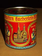 VINTAGE CHRISTIAN GERMAN JESUS MARY HAEBERLEIN METZGER SPICED CAKES TIN CAN picture
