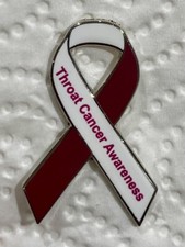 ***NEW*** Throat cancer awareness ribbon enamel badge / brooch. Charity. picture