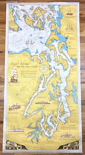 Map of Puget Sound & San Juan Islands 1975 Sobay Chart R. Malin 2nd Edition VTG picture