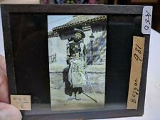 COLORED Glass Magic Lantern Slide AEO Beggar in PEKING CHINA Man Begging AWESOME picture