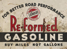 ELRECO RE-FORMED GASOLINE ADVERTISING METAL SIGN picture