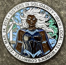 IBEW Local 112 Challenge Coin Kennewick Washington Storm Marvel Wind Power Women picture