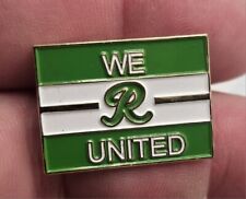 VTG Lapel Pinback Hat Pin Gold Tone We Are United Green White Enameled Pin picture