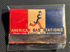 VINTAGE MATCHBOOK - AMERICAN GAS STATIONS - UNCLE SAME - BROOKLYN - UNSTRUCK picture