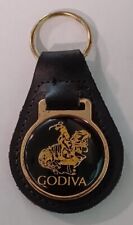 Vintage Godiva Chocolate Candy Sweets Food Advertising Leather Keychain Fob picture