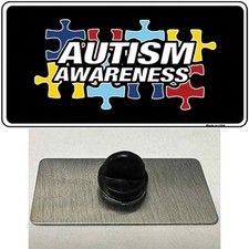 Autism Awareness Novelty Metal Hat Pin Sign 1.5" x 0.75" Lapel Pin (PIN) picture