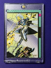 1992 Impel Marvel X-Men #93 STORM Danger Room Trading Card Signed Jim Lee Rare picture