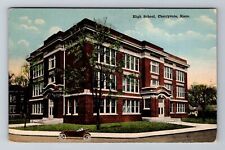 Cherryvale KS-Kansas, High School, Antique Vintage Souvenir Postcard picture