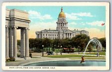 Denver, Colorado - State Capitol from Civic Center - Vintage Postcard - Unposted picture