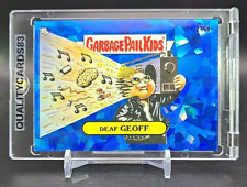 DEAF GEOFF BLUE CRACKED ICE REFRACTOR CARD WITH CASE GARBAGE PAIL KIDS picture