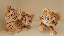 Vtg Enesco Endangered Young'Uns Porcelain Tiger Cub Cat Figurines 1984 Morehead picture