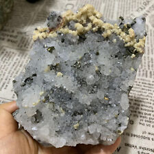 2.36LB  Natural Clear Quartz Crystal Cluster Chalcopyrite Specimen picture