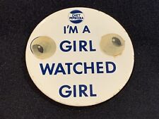 Super Rare 1960's Diet Pepsi Cola I'm A Girl Watched Girl Pinback Pin 3
