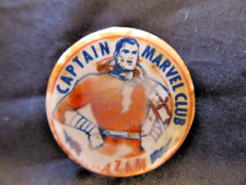 VINTAGE 1944 CAPTAIN MARVEL CLUB/SHAZAM CELLO BUTTON PIN COLLECTIBLE PREMIUM picture