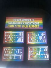 5 Piece Gay Prank Bumper Stickers  Decals Free Gift picture