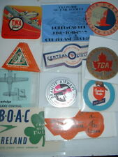 ORIGINAL 1930s-60s BARGAIN AIRLINE BAGGAGE LABELS STICKERS -BOAC TWA QANTAS etc picture