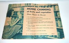 1944  WWII  HOME CANNING OF FRUITS AND VEGETABLES    BY US DEPT OF AGRICULTURE  picture