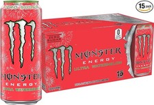 Monster Energy Ultra Watermelon, Sugar Free Energy Drink, 16 Ounce (Pack of 15) picture
