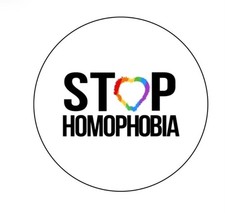 Stop Homophobia LGBTQ+ Gay Lesbian  2.25”  Pinback Button Pin Badge 004 picture