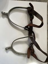 Antique set of spurs with original leathers picture