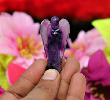 Amazing Blue Amethyst Quartz 50MM Healing Power Aura Angel Wing Light Purple picture