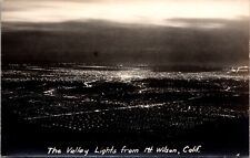 Real Photo Postcard The Valley Lights from Mount Wilson, California picture