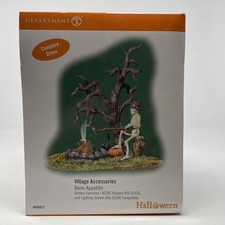 Dept 56 Bone Appetite Skeleton Cat Halloween Accessory 800023 2007 Fire Lights  picture