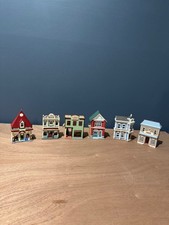 LOT OF 6 HALLMARK CHRISTMAS ORNAMENTS Gas, Cafe, Firehouse, Nursery, Meeting etc picture