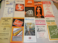 Lot of 10 Vintage 50s 60s 70s & 1930 1936 - Railroad Time Tables Schedules Maps picture