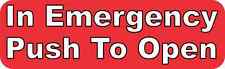 10inx3in In Emergency Push To Open Bumper Sticker Decal Business Stickers Decals picture