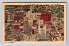 Buffalo NY-New York, Aerial View Of Downtown And Civic Center, Vintage Postcard picture
