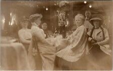 RPPC Aristocrat Women at Interior Dining Table Restaurant c1907 Postcard W5 picture