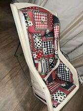 Vintage 1960s Baby Seat Tot Toter Infant Carrier Nice Patchwork Print In EUC picture