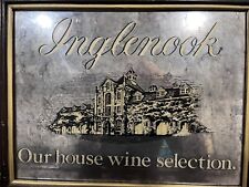 Vintage 1986 Inglenook Winery Wooden Framed Smoked Mirror Bar Sign 19”X15” picture