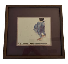Vintage R.C. Gorman Navajo Turquoise Print Signed and Dated 1980 Framed purple picture
