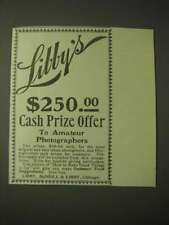 1900 Libby's Food Ad - Libby's $250.00 Cash Prize offer to amateur photographers picture